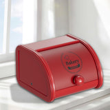 Maxbell Metal Bread Box Roll Top Bread Container for Entryway Kitchen Counter Pantry S Red