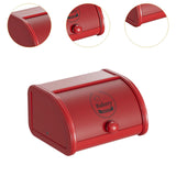 Maxbell Metal Bread Box Roll Top Bread Container for Entryway Kitchen Counter Pantry M Red