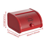 Maxbell Metal Bread Box Roll Top Bread Container for Entryway Kitchen Counter Pantry M Red