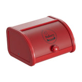 Maxbell Metal Bread Box Roll Top Bread Container for Entryway Kitchen Counter Pantry M Red