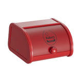 Maxbell Metal Bread Box Roll Top Bread Container for Entryway Kitchen Counter Pantry M Red