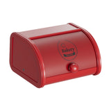 Maxbell Metal Bread Box Roll Top Bread Container for Entryway Kitchen Counter Pantry M Red