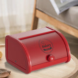 Maxbell Metal Bread Box Roll Top Bread Container for Entryway Kitchen Counter Pantry M Red