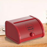 Maxbell Metal Bread Box Roll Top Bread Container for Entryway Kitchen Counter Pantry M Red