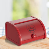 Maxbell Metal Bread Box Roll Top Bread Container for Entryway Kitchen Counter Pantry M Red