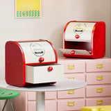 Maxbell Metal Bread Box Keeper Multifunctional Desk Organizer for Home Cafe Pantry S Flip