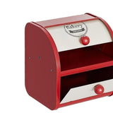 Maxbell Metal Bread Box Keeper Multifunctional Desk Organizer for Home Cafe Pantry S Flip