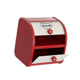 Maxbell Metal Bread Box Keeper Multifunctional Desk Organizer for Home Cafe Pantry L Flip