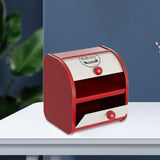 Maxbell Metal Bread Box Keeper Multifunctional Desk Organizer for Home Cafe Pantry L Flip