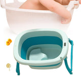 Maxbell Foldable Baby Bath Tub Multifunction Bathing Basin for Newborn Travel Blue