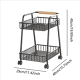Maxbell Rolling Cart Organizer with Casters Storage Trolley for Dorm Kitchen Nursery