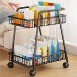 Maxbell Rolling Cart Organizer with Casters Storage Trolley for Dorm Kitchen Nursery