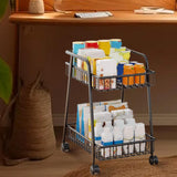 Maxbell Rolling Cart Organizer with Casters Storage Trolley for Dorm Kitchen Nursery