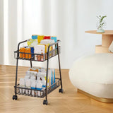 Maxbell Rolling Cart Organizer with Casters Storage Trolley for Dorm Kitchen Nursery