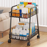 Maxbell Rolling Cart Organizer with Casters Storage Trolley for Dorm Kitchen Nursery