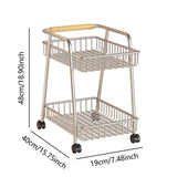 Maxbell Laundry Room Cart with Wheel 2 Tier Rolling Storage Cart for Kitchen Bedroom