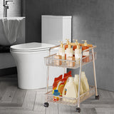 Maxbell Laundry Room Cart with Wheel 2 Tier Rolling Storage Cart for Kitchen Bedroom