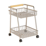 Maxbell Laundry Room Cart with Wheel 2 Tier Rolling Storage Cart for Kitchen Bedroom