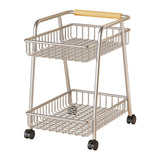 Maxbell Laundry Room Cart with Wheel 2 Tier Rolling Storage Cart for Kitchen Bedroom