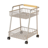 Maxbell Laundry Room Cart with Wheel 2 Tier Rolling Storage Cart for Kitchen Bedroom
