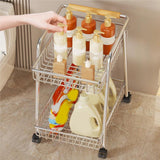 Maxbell Laundry Room Cart with Wheel 2 Tier Rolling Storage Cart for Kitchen Bedroom