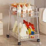 Maxbell Laundry Room Cart with Wheel 2 Tier Rolling Storage Cart for Kitchen Bedroom