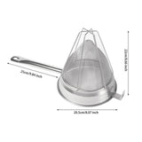 Maxbell Cone Mesh Strainer with Stand with Base with Long Handle for Tea Coffee Flour 20.5cm