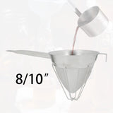 Maxbell Cone Mesh Strainer with Stand with Base with Long Handle for Tea Coffee Flour 20.5cm