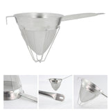 Maxbell Cone Mesh Strainer with Stand with Base with Long Handle for Tea Coffee Flour 25cm