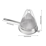 Maxbell Cone Mesh Strainer with Stand with Base with Long Handle for Tea Coffee Flour 25cm