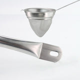Maxbell Cone Mesh Strainer with Stand with Base with Long Handle for Tea Coffee Flour 25cm