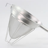 Maxbell Cone Mesh Strainer with Stand with Base with Long Handle for Tea Coffee Flour 25cm