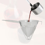 Maxbell Cone Mesh Strainer with Stand with Base with Long Handle for Tea Coffee Flour 25cm