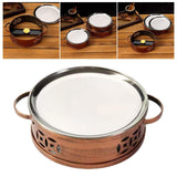 Maxbell Shallow Plate Home Multifunctional Fry Pan Dry Pot for Food Stewing Steaming 20cmx6.2cm
