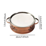 Maxbell Shallow Plate Home Multifunctional Fry Pan Dry Pot for Food Stewing Steaming 20cmx6.2cm