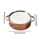 Maxbell Shallow Plate Home Multifunctional Fry Pan Dry Pot for Food Stewing Steaming 23cmx5.7cm