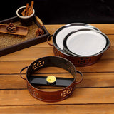 Maxbell Shallow Plate Home Multifunctional Fry Pan Dry Pot for Food Stewing Steaming 23cmx5.7cm