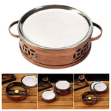 Maxbell Shallow Plate Home Multifunctional Fry Pan Dry Pot for Food Stewing Steaming 26cmx5.7cm