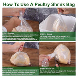 Maxbell 100 Pieces Transparent Poultry Shrink Bags Multipurpose Waterproof 40.5x25cm