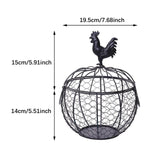 Maxbell Metal Wire Egg Basket Collecting Basket Sturdy Versatile Chicken Egg Basket Black