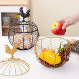 Maxbell Metal Wire Egg Basket Collecting Basket Sturdy Versatile Chicken Egg Basket Black