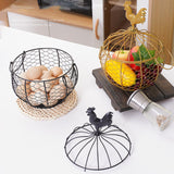 Maxbell Metal Wire Egg Basket Collecting Basket Sturdy Versatile Chicken Egg Basket Black