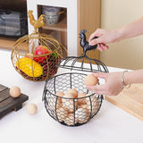 Maxbell Metal Wire Egg Basket Collecting Basket Sturdy Versatile Chicken Egg Basket Black