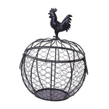 Maxbell Metal Wire Egg Basket Collecting Basket Sturdy Versatile Chicken Egg Basket Black
