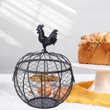 Maxbell Metal Wire Egg Basket Collecting Basket Sturdy Versatile Chicken Egg Basket Black