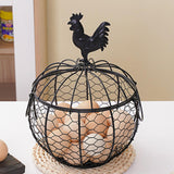 Maxbell Metal Wire Egg Basket Collecting Basket Sturdy Versatile Chicken Egg Basket Black