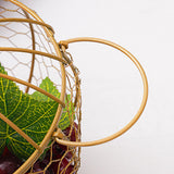 Maxbell Metal Wire Egg Basket Collecting Basket Sturdy Versatile Chicken Egg Basket Gold