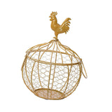 Maxbell Metal Wire Egg Basket Collecting Basket Sturdy Versatile Chicken Egg Basket Gold