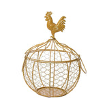 Maxbell Metal Wire Egg Basket Collecting Basket Sturdy Versatile Chicken Egg Basket Gold