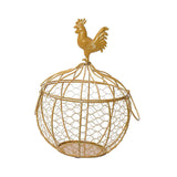 Maxbell Metal Wire Egg Basket Collecting Basket Sturdy Versatile Chicken Egg Basket Gold